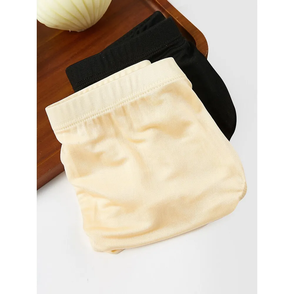 Knitted Silk Mid Rise French Cut Pantie: Blonde Pale Ale