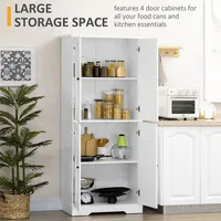 71" Kitchen Pantry Storage Cabinet With Doors And Shelves