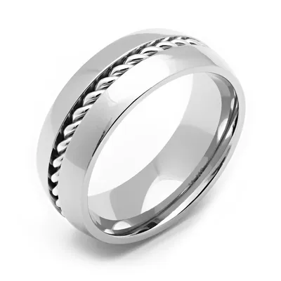 Men's Titanium Ring With Center Rope Design