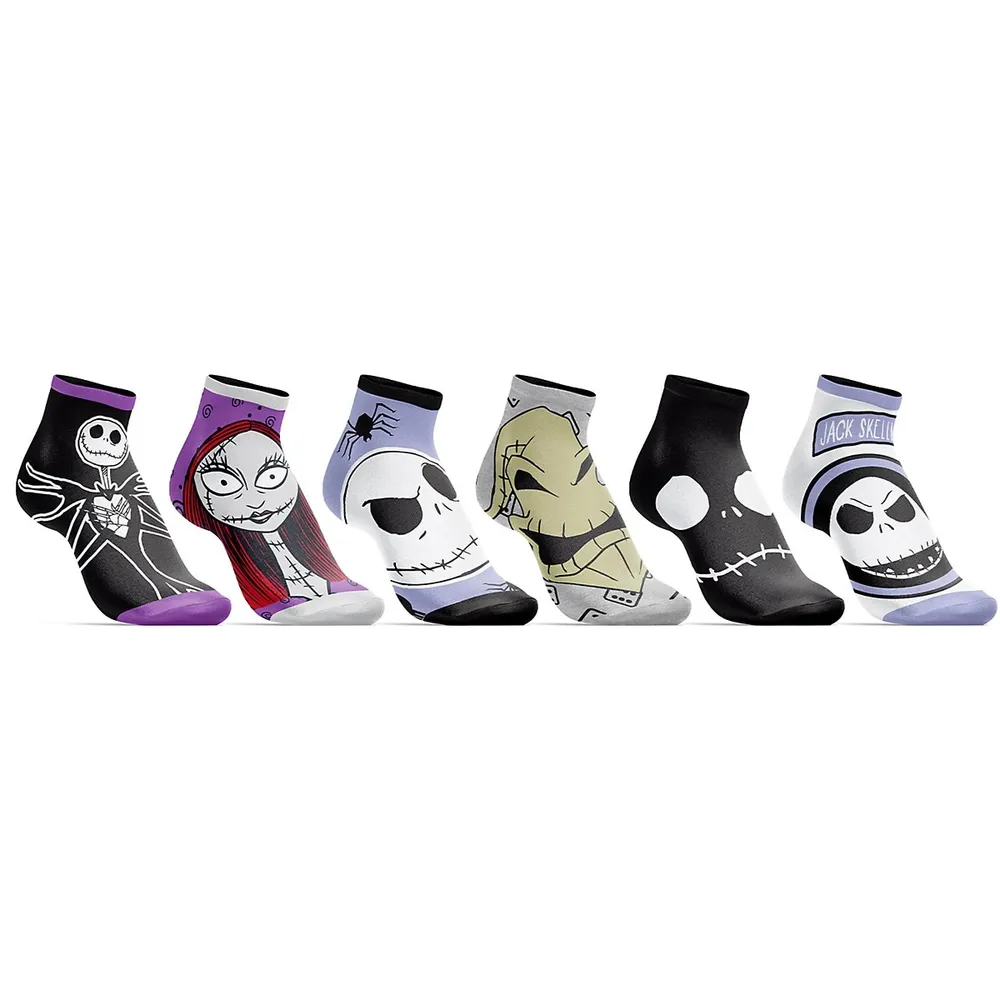 Bioworld The Nightmare Before Christmas Character 6 Pack Womens Juniors  Ankle Socks