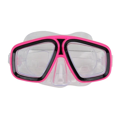 6.25" Pink And Clear Laguna Recreational Swim Mask With Adjustable Strap