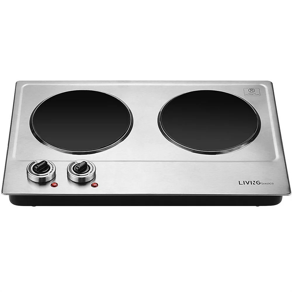 1800w Ceramic Electric Hot Plate Dual Control Infrared Countertop Burner Induction Cooktop