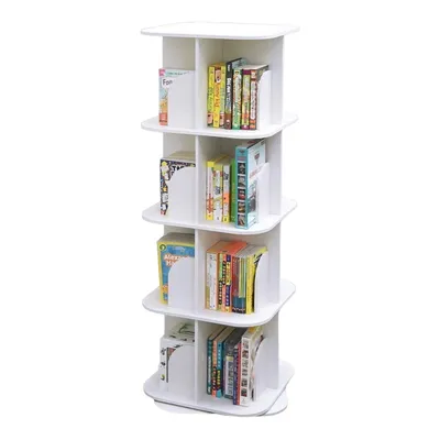 Tier Square Bookshelf, 360° Rotating Stackable Shelves Bookshelf Organizer For Home, Office