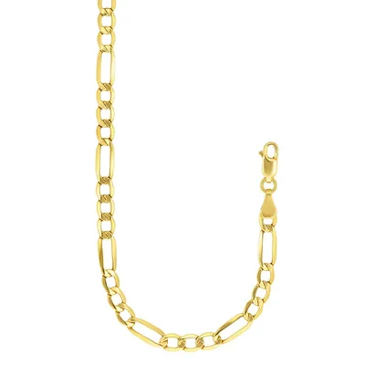 10kt Gold Hollow Figaro Necklace Chain