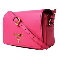 Vitello Phenix Peonia Leather Flap Crossbody Bag