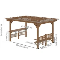 14' X 10' Outdoor Pergola With Bar Counters And Seatings