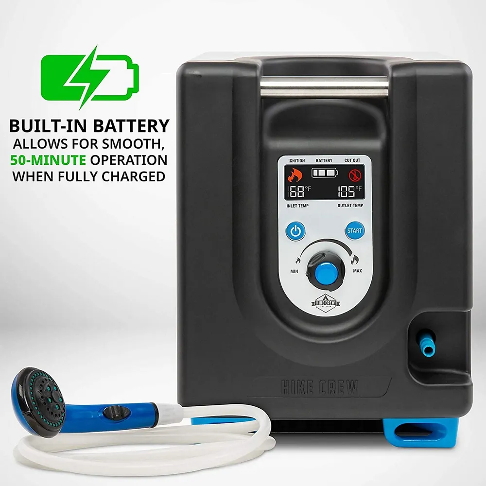 Hike Crew Portable Propane Water Heater u0026 Shower Pump W/built-in Battery |  Hillcrest Mall