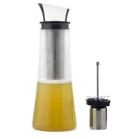 1l Glass Fridge Carafe With Stainless Steel Tea Filter