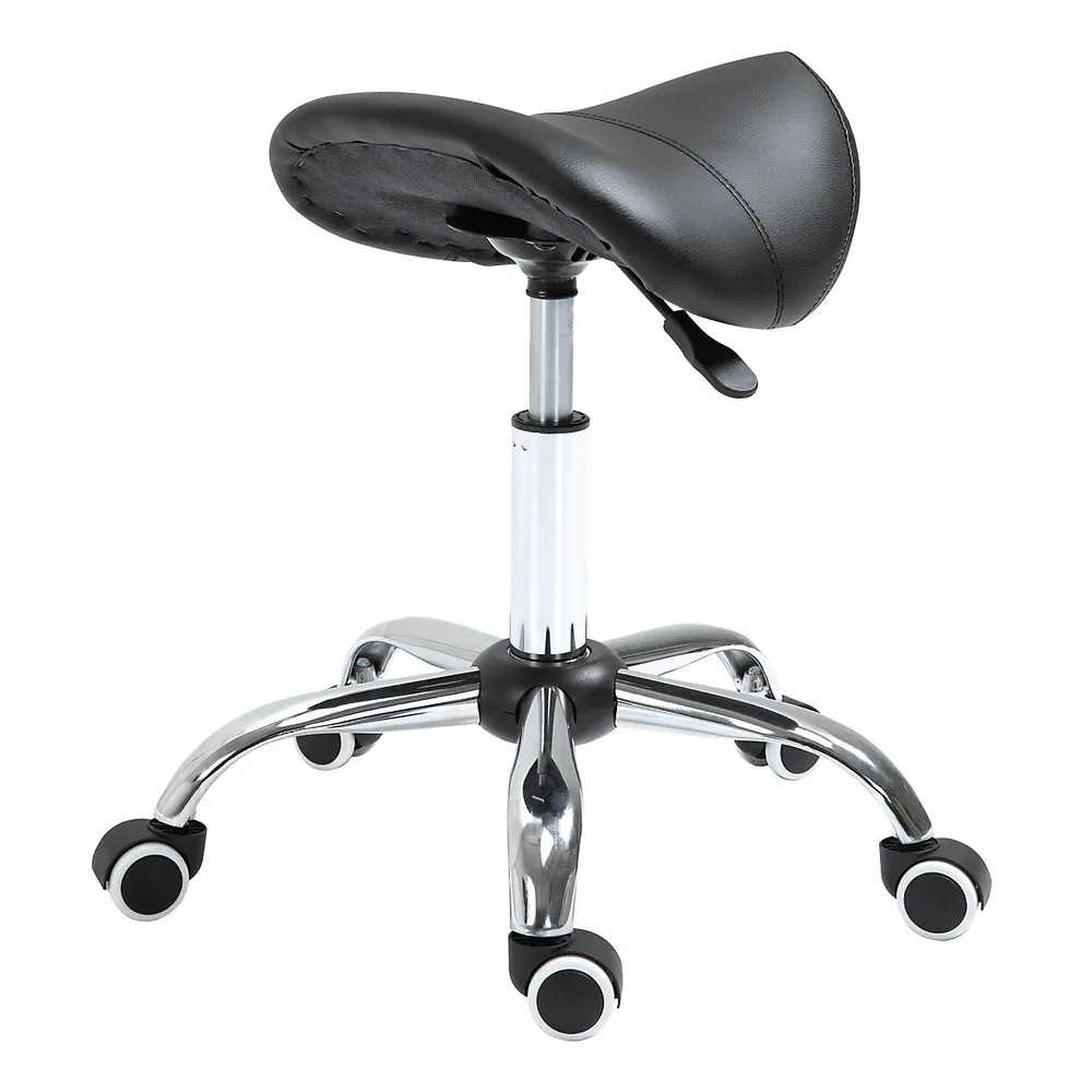 HOMCOM Adjustable Hydraulic Rolling Swivel Salon Stool Chair