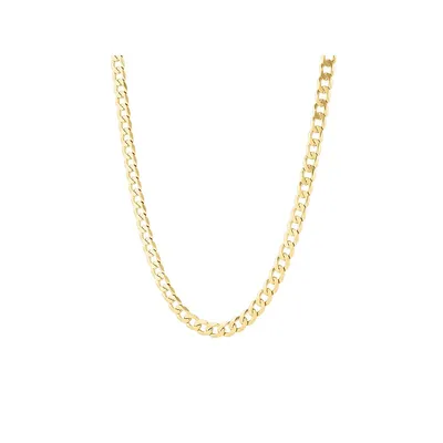 60cm (24") 6.5mm-7mm Width Solid Curb Chain In 10kt Yellow Gold