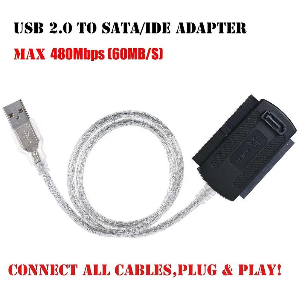 USB 2.0 to SATA/IDE Combo Adapter for 2.5/3.5 SSD/HDD