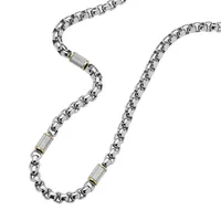 Men's All Stacked Up Two-tone Stainless Steel Chain Necklace