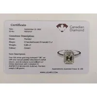 10k Gold Peridot & Canadian Diamond Halo Style Engagement Ring