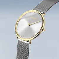 Men's Ultra Slim Stainless Steel Watch In Yellow Gold/silver
