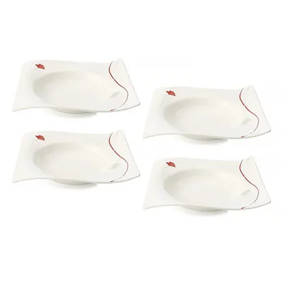 Set Of 4 Passion Square Soup Plate