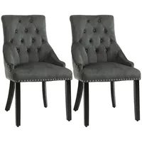 Velvet Tufted Wingback Dining Chairs Set Of 2