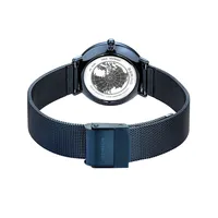 Ladies Ultra Slim Stainless Steel Watch In Blue/blue