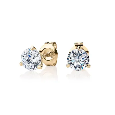 Round Brilliant Stud Earrings With 1.5 Carats* Of signature simulant diamonds in 10 Karat Gold