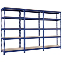 2 Pcs3 Pcs4 Pcs 5-tier Metal Storage Shelves 73" Garage Rack W/ Blue