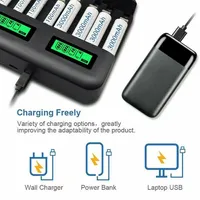 8 Slot Smart Battery Charger Usb Smart Charging