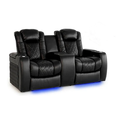Tuscany Top Grain Nappa 11000 Leather Power Headrest Power Lumbar Recliner With Ambient Led Lighting And Center Storage