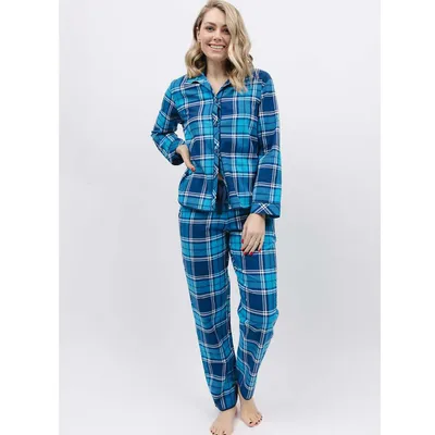 Blue Brushed Check Pyjama Set
