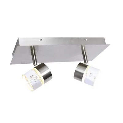 2 Heads Ceiling Light With Integrated Led, 11.8 '' Width, From The Hope Collection, Nickel