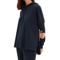 Women Straight Middle Knitted Sweatshirt-trousers Pajama Set