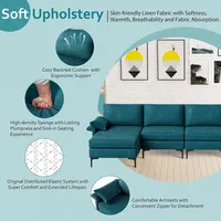 Modern Modular L-shaped Sectional Sofa W/ Reversible Chaise & 2 Usb Ports Grey