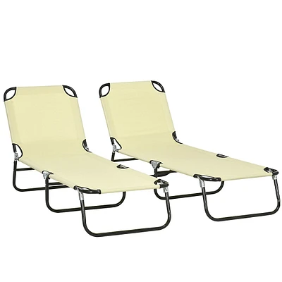 Folding Outdoor Lounge Chair Set Of 2 With Backrest