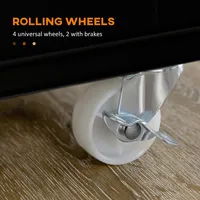 Rolling Kitchen Island On Wheels W/ Drawer Storage Cabinets