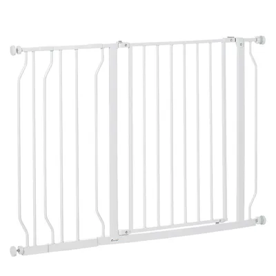 29.5"- 45.3" Extra Wide Dog Gate With Door For Stair Hallway