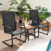 2pcs C-spring Motion Patio Dining Chairs All Weather Heavy Duty Outdoor