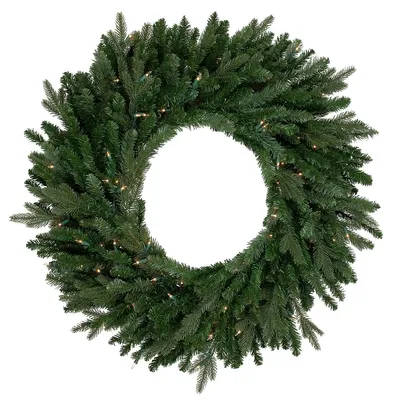 Real Touch™ Pre-lit Grande Spruce Artificial Christmas Wreath - Clear Lights - 36"