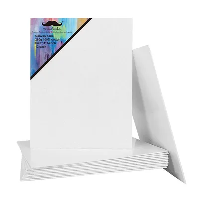 12/pack 11" x 14" Blank Canvas Panels, Artist Canvas Boards For Painting, White