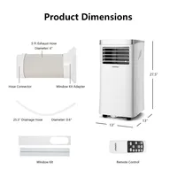 8000 Btu Portable Air Conditioner 3-in-1 Air Cooler With Remote Control