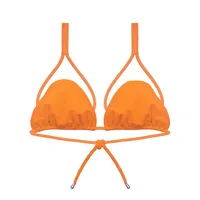 Orange Cut Out Bikini Top