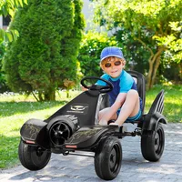 Costway Go Kart Pedal Powered Kids Ride On Car 4 Wheel Racer Toy W/ Clutch & Hand Brake