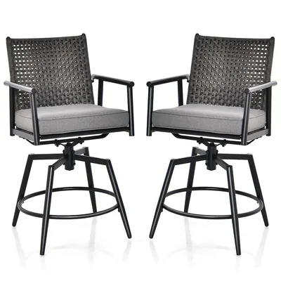 360° Swivel Bar Stool Set Counter Height Chair With Metal Frame