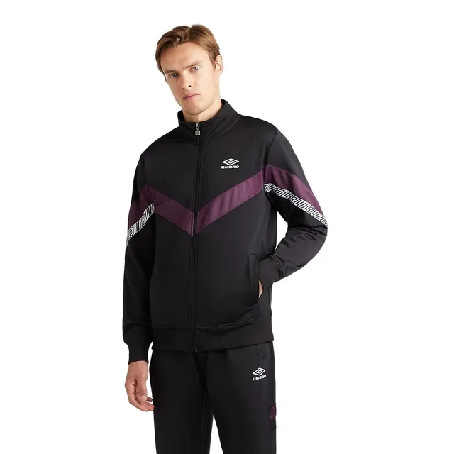 Umbro Mens Black / Potent Purple - Adult Sports Style Club Tricot Jacket -  Umbro Men Jackets