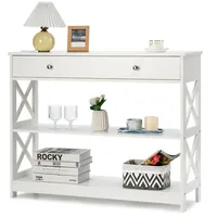 Console Table Drawer Shelves Sofa Accent Table Entryway Hallway White