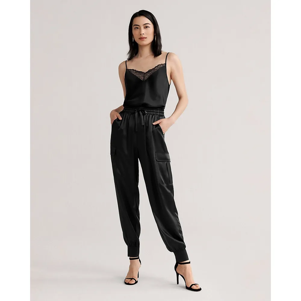 Black Silk Pants Sandwashed Silk Trousers High-waisted Black Silk Pants  Silk Straight-leg Pants Silk Trousers -  Canada