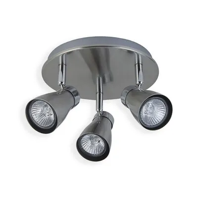 3 Heads Ceiling Lights, 9.44 '' Width, From The Yorkshire Collection, Nickel Chrome