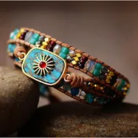 Jasper Turquoise Sun Handmade Beaded Bracelet