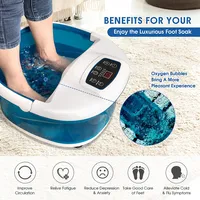 Foot Spa Bath Tub W/heat & Bubbles & Electric Massage Rollers