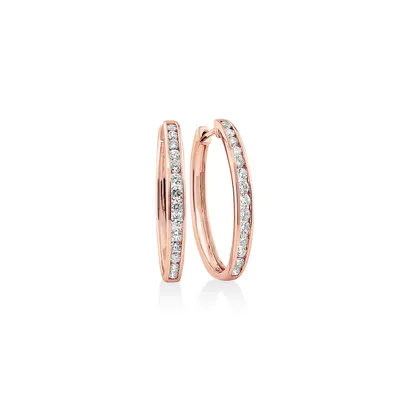 Huggie Earrings With 1 Carat Tw Of Diamonds In 10kt Rose Gold