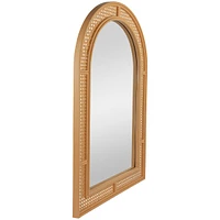 36" Arched Lattice Weaved Decorative Wall Mirror