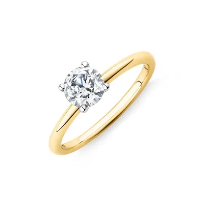 0.70 Carat Laboratory-grown Diamond Ring In 14kt Yellow & White Gold