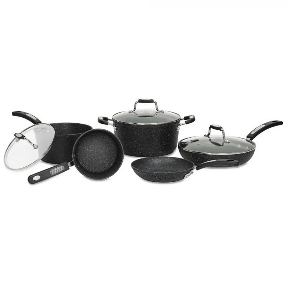 Starfrit The Rock Bakelite 8-Piece Aluminum Nonstick Cookware Set