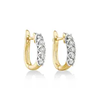 Hoop Earrings With 0.5 Carat Tw Of Diamonds In 14kt Yellow & White Gold